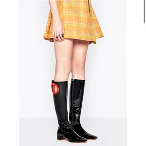 Dior patent knee boots